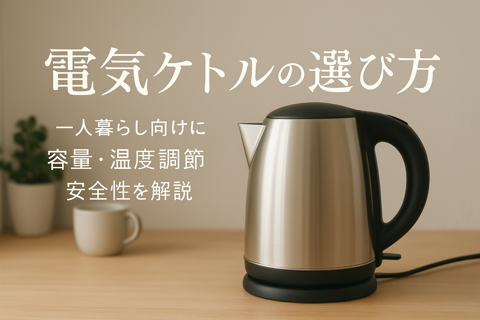 電気ケトルの選び方｜一人暮らし向けに容量・温度調節・安全性を解説