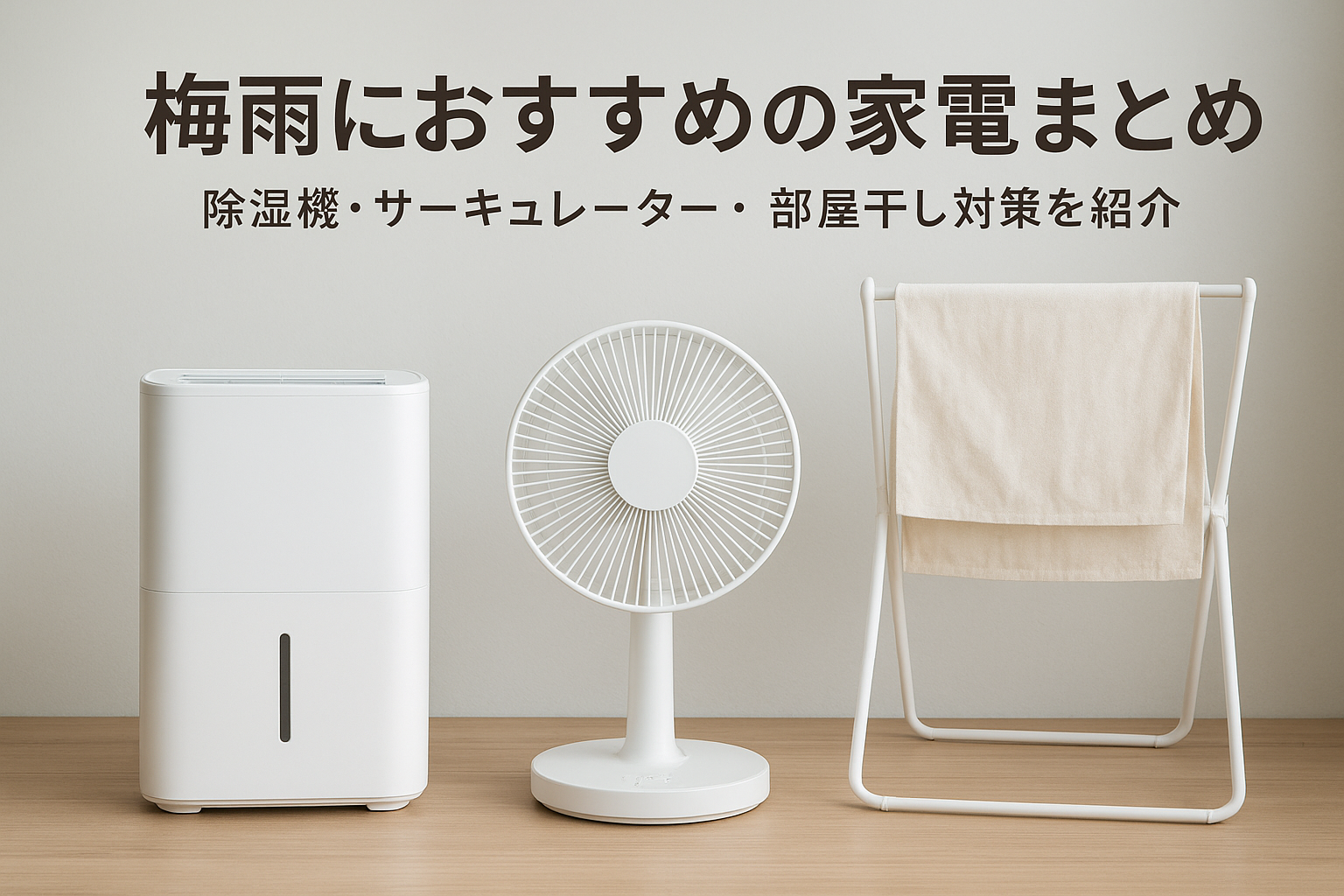梅雨におすすめの家電まとめ｜除湿機・サーキュレーター・部屋干し対策を紹介