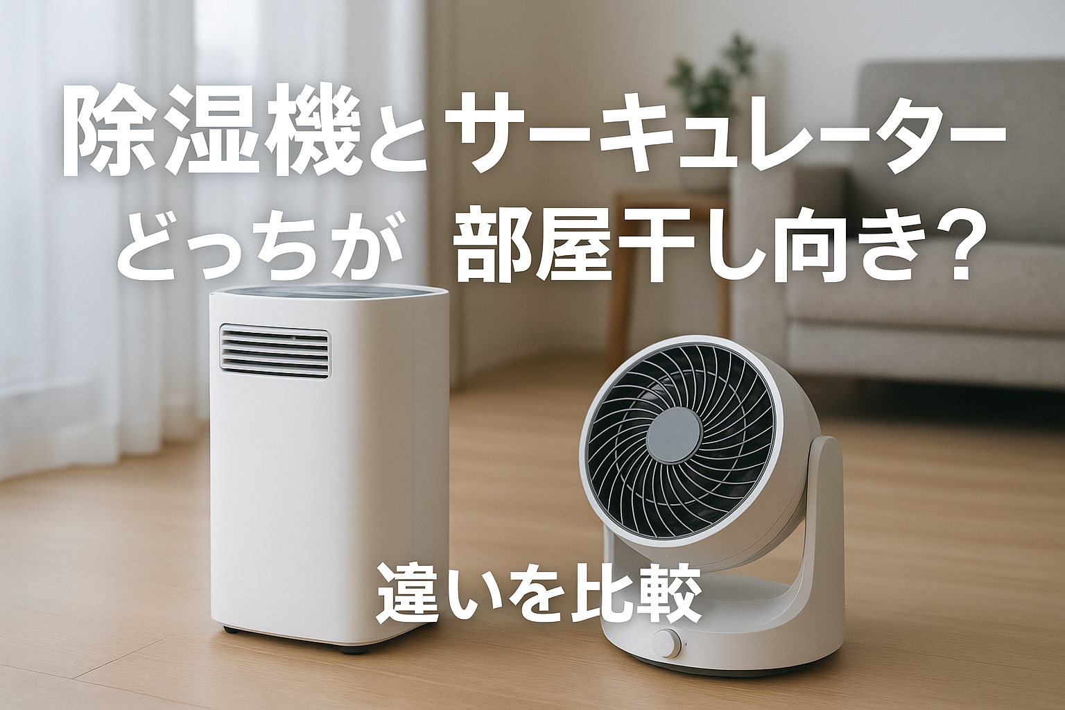 除湿機とサーキュレーターはどっちが部屋干し向き?違いを比較