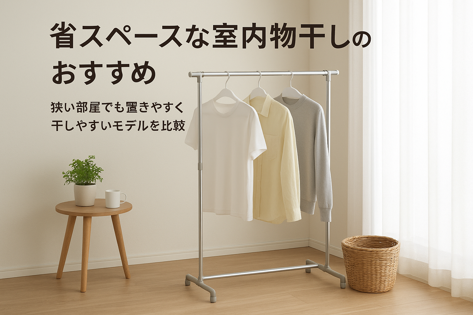 省スペースな室内物干しのおすすめ｜狭い部屋でも置きやすく干しやすいモデルを比較