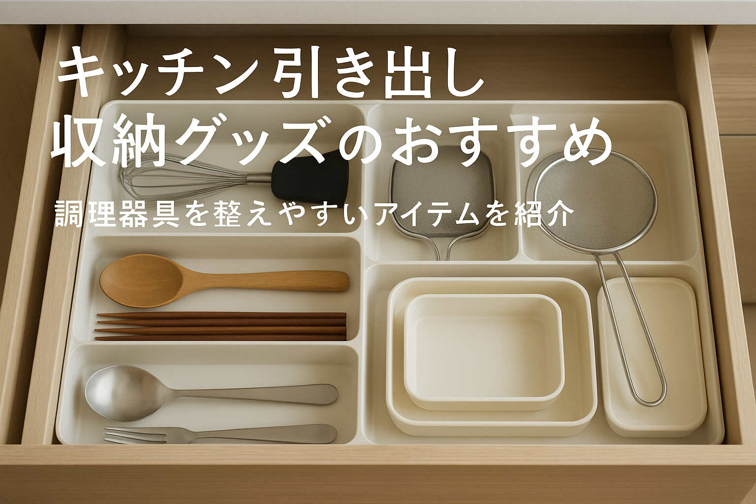 キッチン引き出し収納グッズのおすすめ|調理器具を整えやすいアイテムを紹介