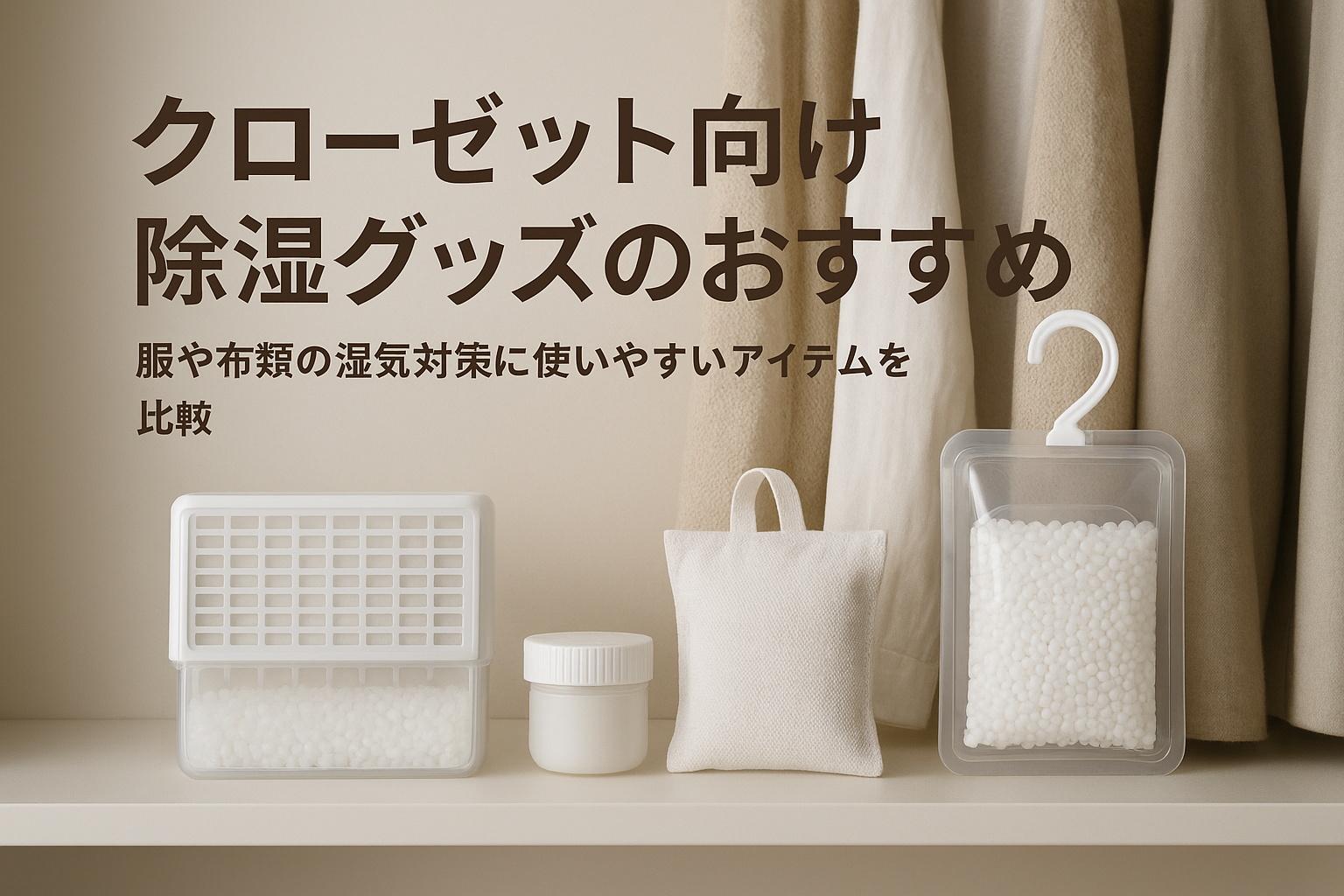 クローゼット向け除湿グッズのおすすめ|服や布類の湿気対策に使いやすいアイテムを比較