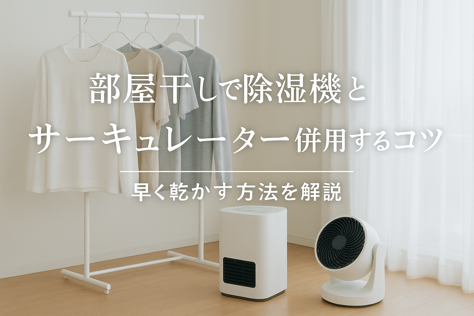 部屋干しで除湿機とサーキュレーターを併用するコツ|早く乾かす方法を解説
