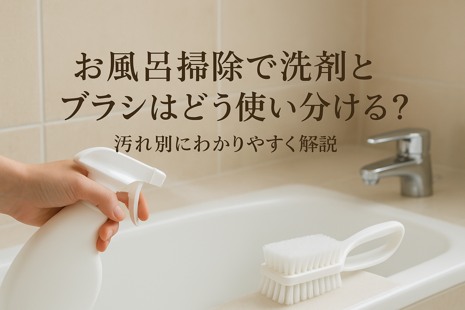 お風呂掃除で洗剤とブラシはどう使い分ける?汚れ別にわかりやすく解説