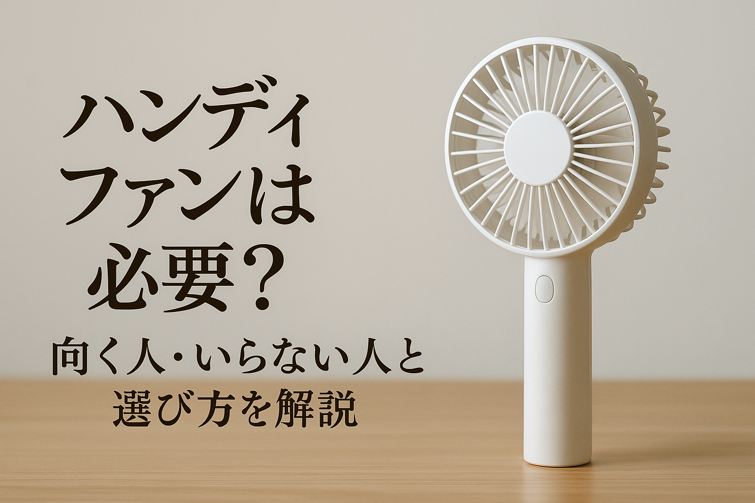 ハンディファンは必要?向く人・いらない人と選び方を解説