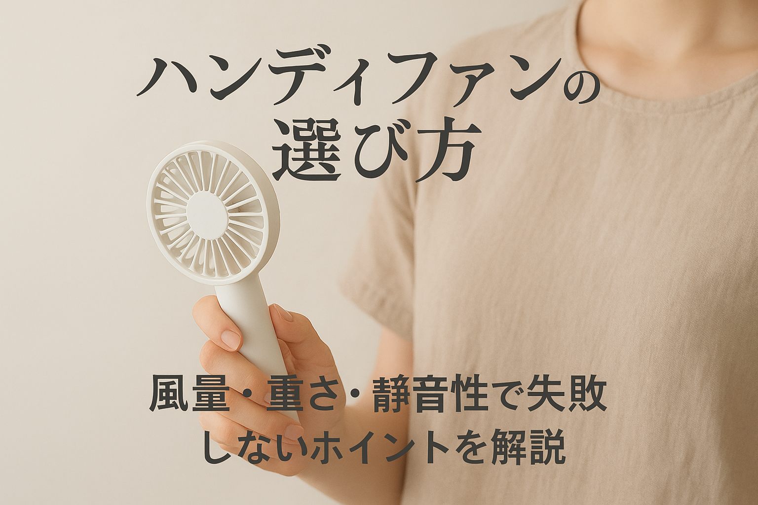 ハンディファンの選び方|風量・重さ・静音性で失敗しないポイントを解説