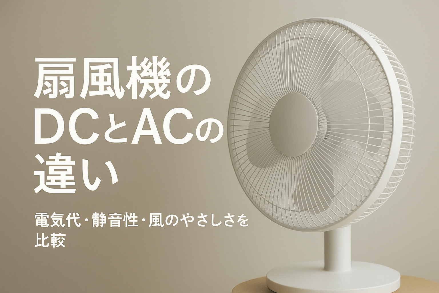 扇風機のDCとACの違い｜電気代・静音性・風のやさしさを比較