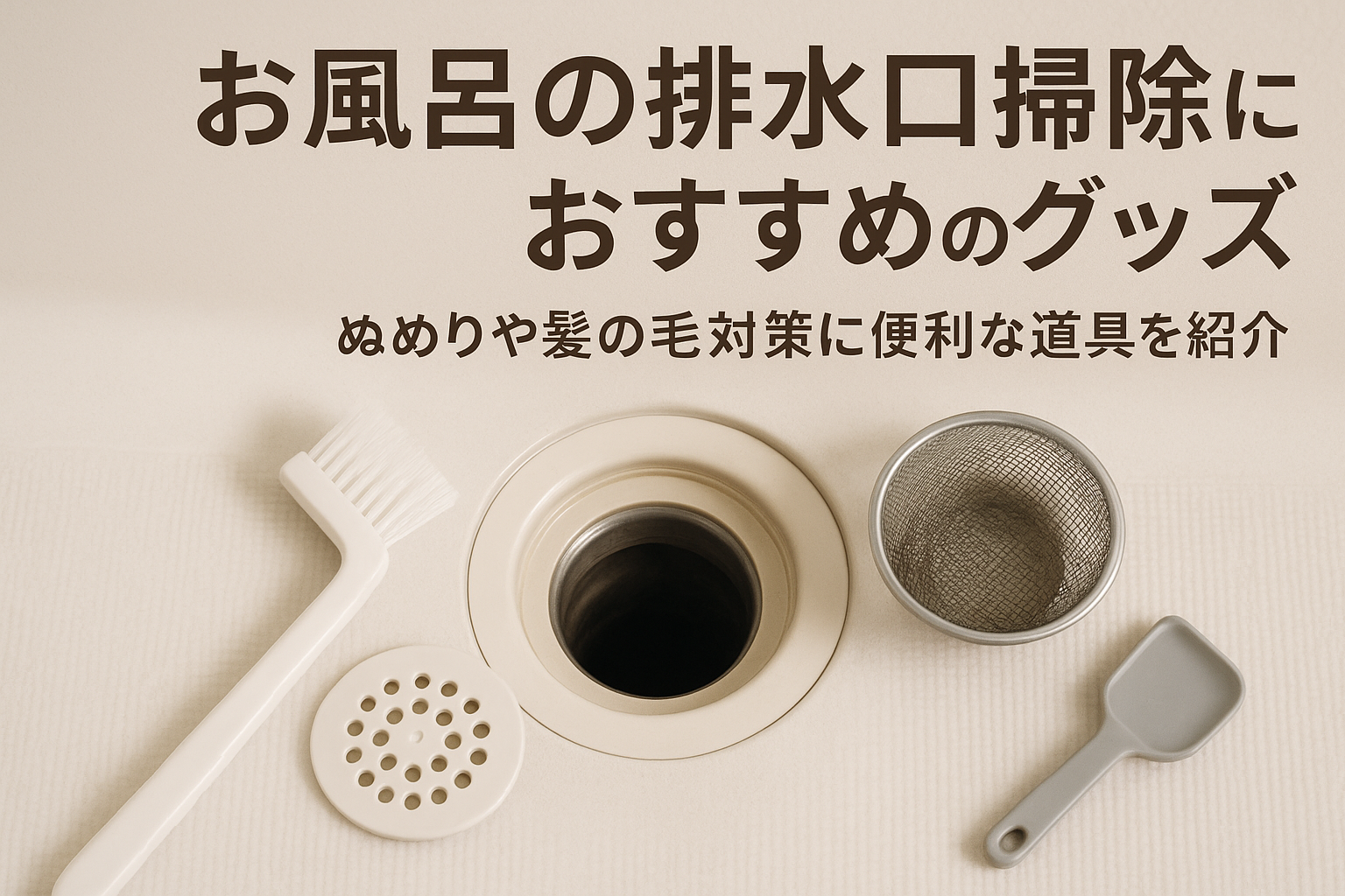 お風呂の排水口掃除におすすめのグッズ|ぬめりや髪の毛対策に便利な道具を紹介