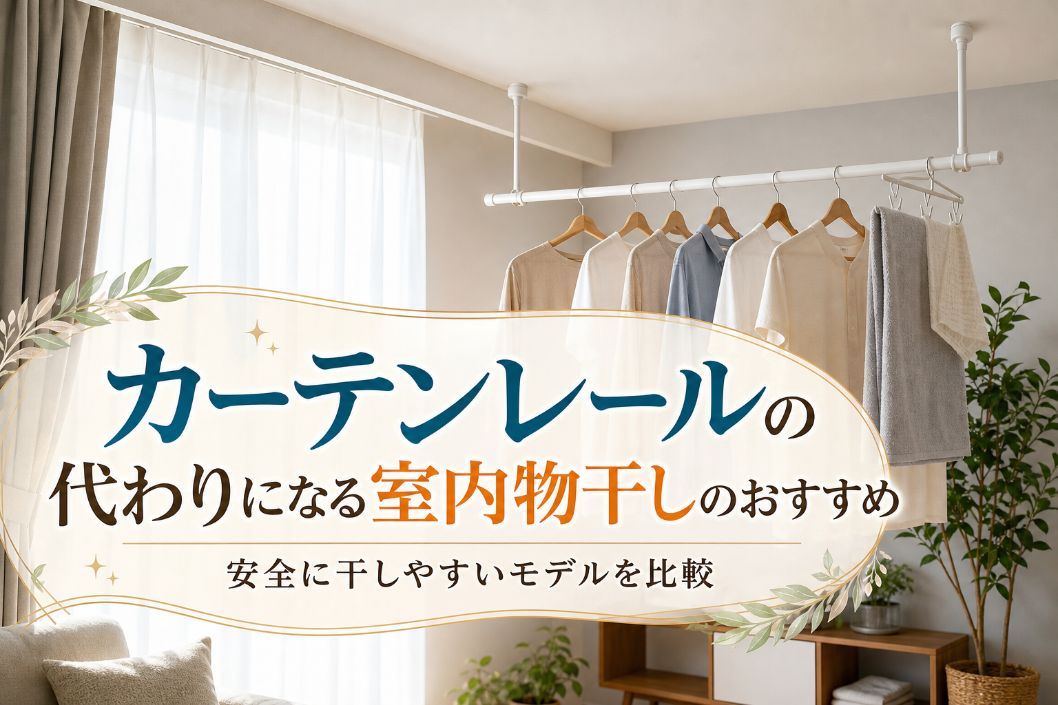 カーテンレールの代わりになる室内物干しのおすすめ｜安全に干しやすいモデルを比較
