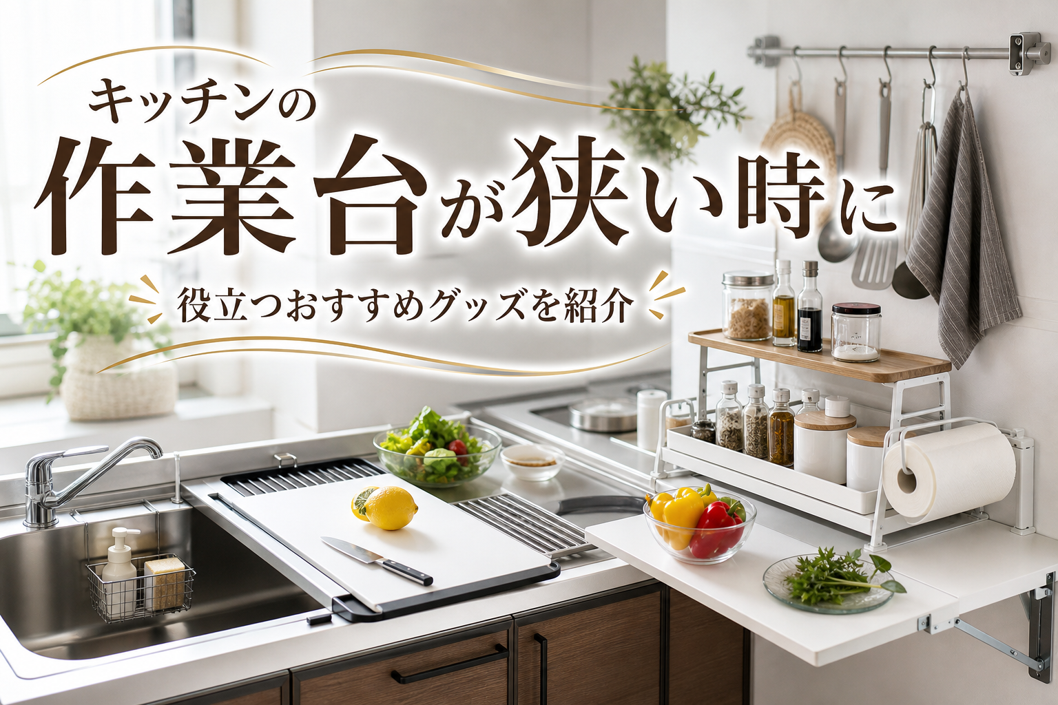 キッチンの作業台が狭い時に役立つおすすめグッズを紹介