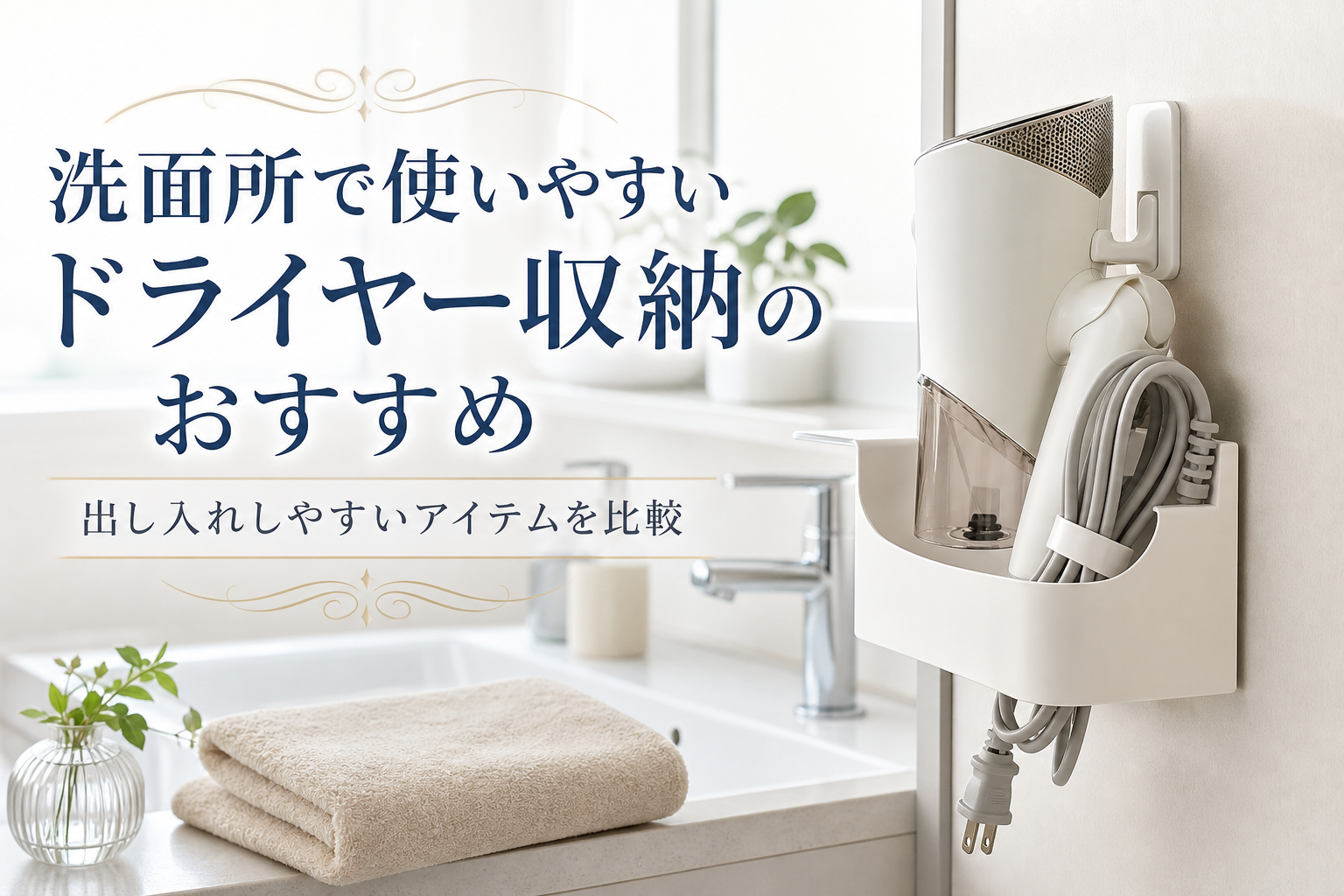 洗面所で使いやすいドライヤー収納のおすすめ｜出し入れしやすいアイテムを比較