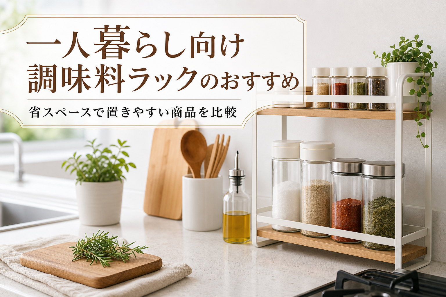 一人暮らし向け調味料ラックのおすすめ|省スペースで置きやすい商品を比較
