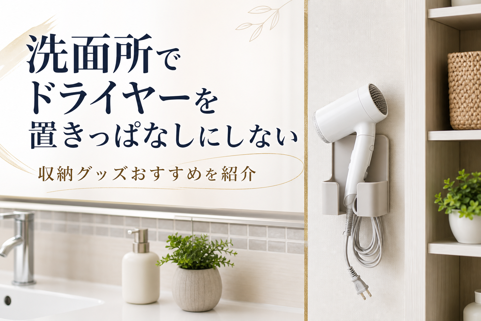 洗面所でドライヤーを置きっぱなしにしない収納グッズおすすめを紹介