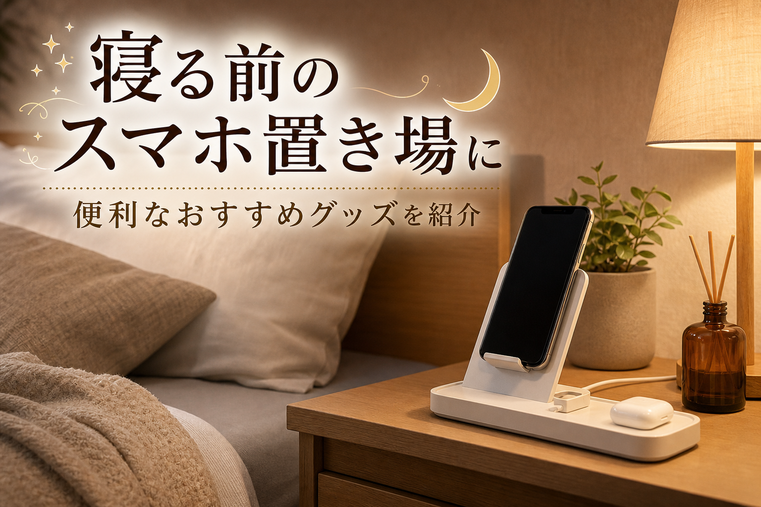 寝る前のスマホ置き場に便利なおすすめグッズを紹介