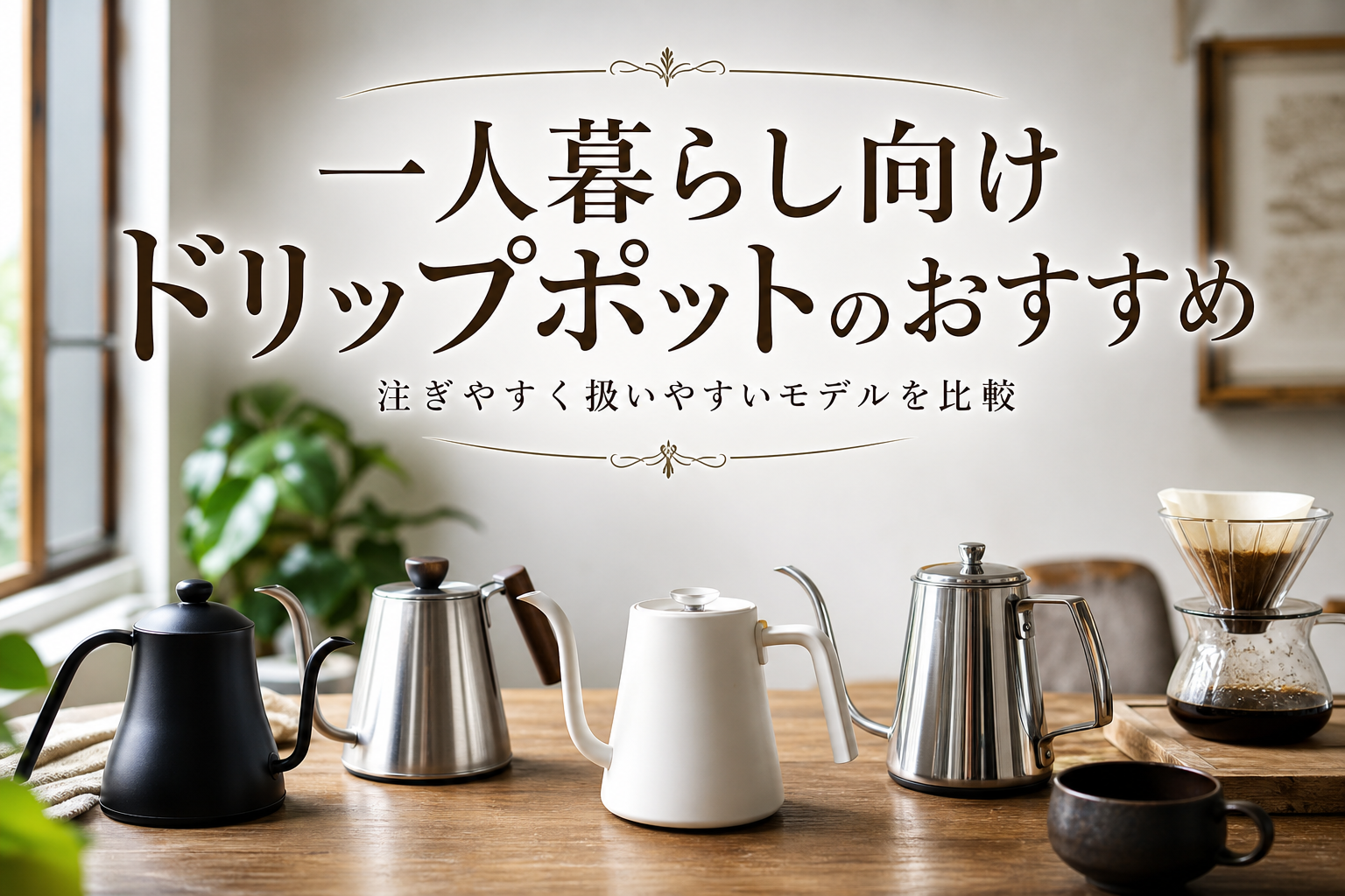 一人暮らし向けドリップポットのおすすめ|注ぎやすく扱いやすいモデルを比較