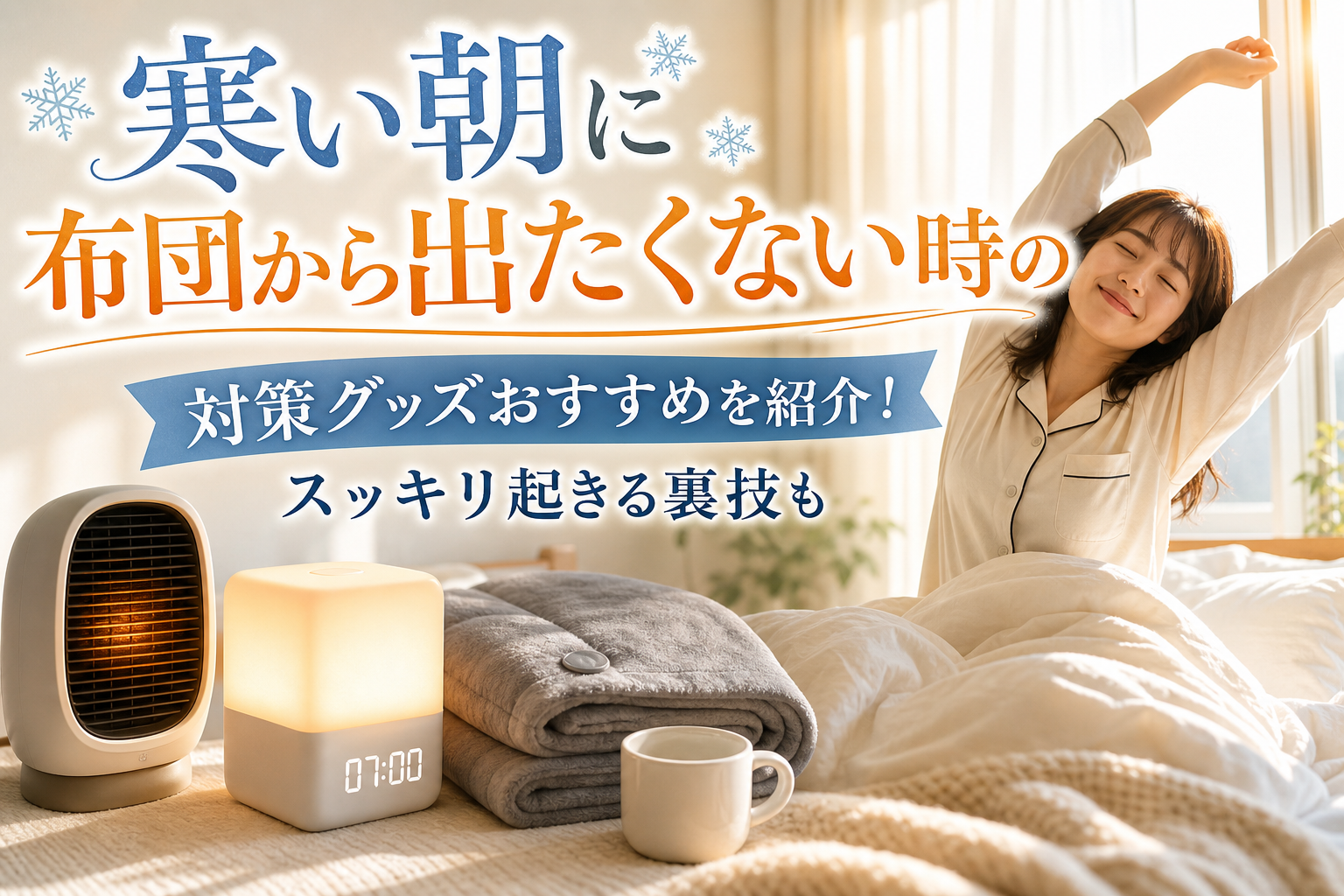 寒い朝に布団から出たくない時の対策グッズおすすめを紹介!スッキリ起きる裏技も