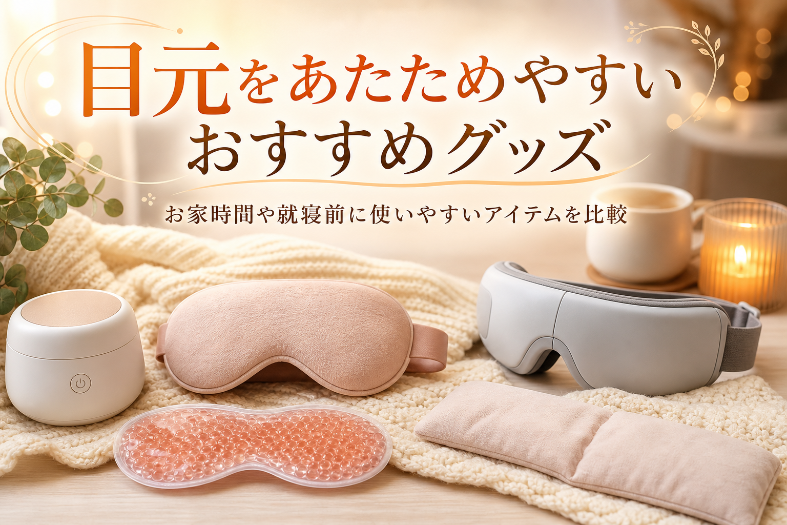 目元をあたためやすいおすすめグッズ|お家時間や就寝前に使いやすいアイテムを比較