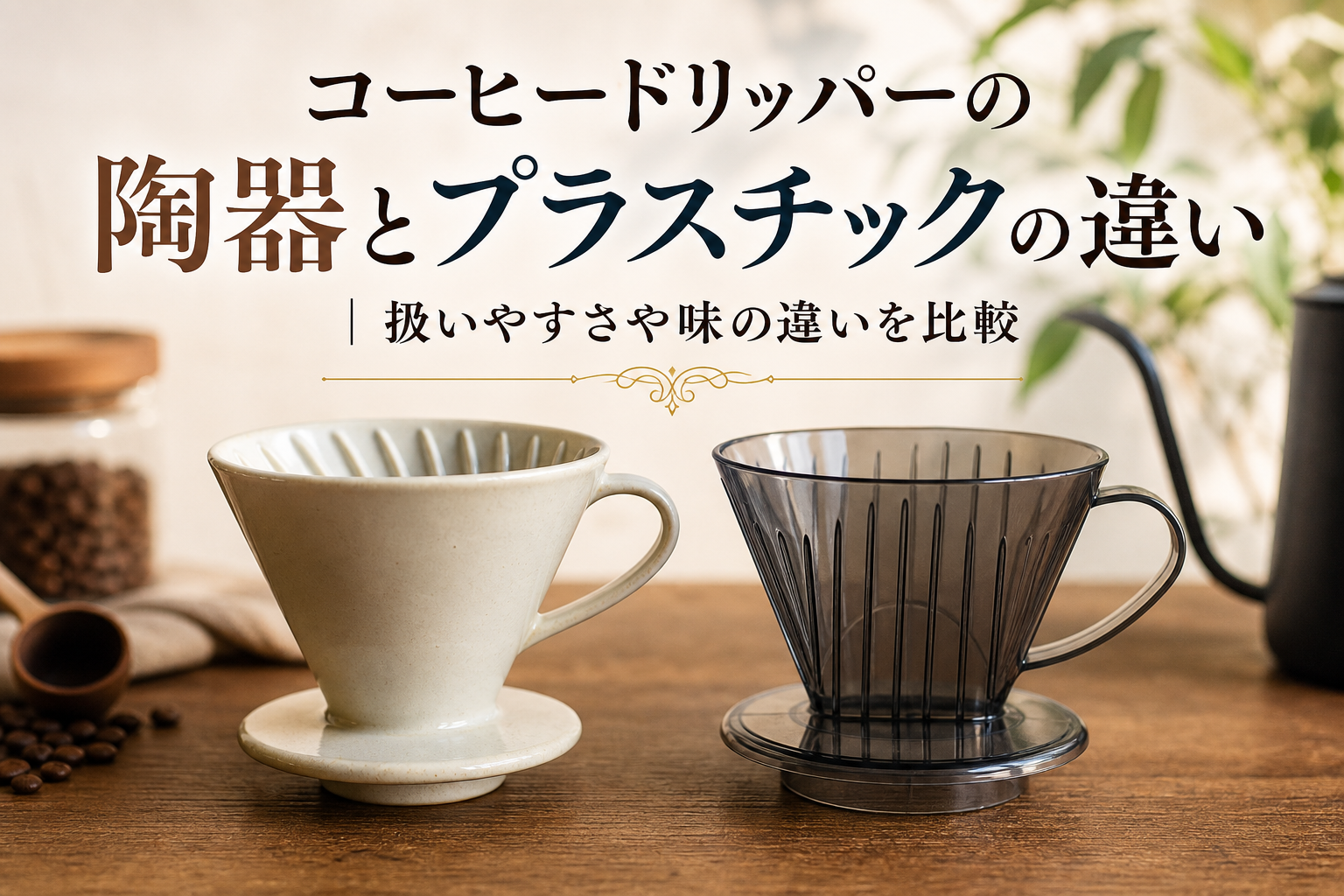 コーヒードリッパーの陶器とプラスチックの違い|扱いやすさや味の違いを比較