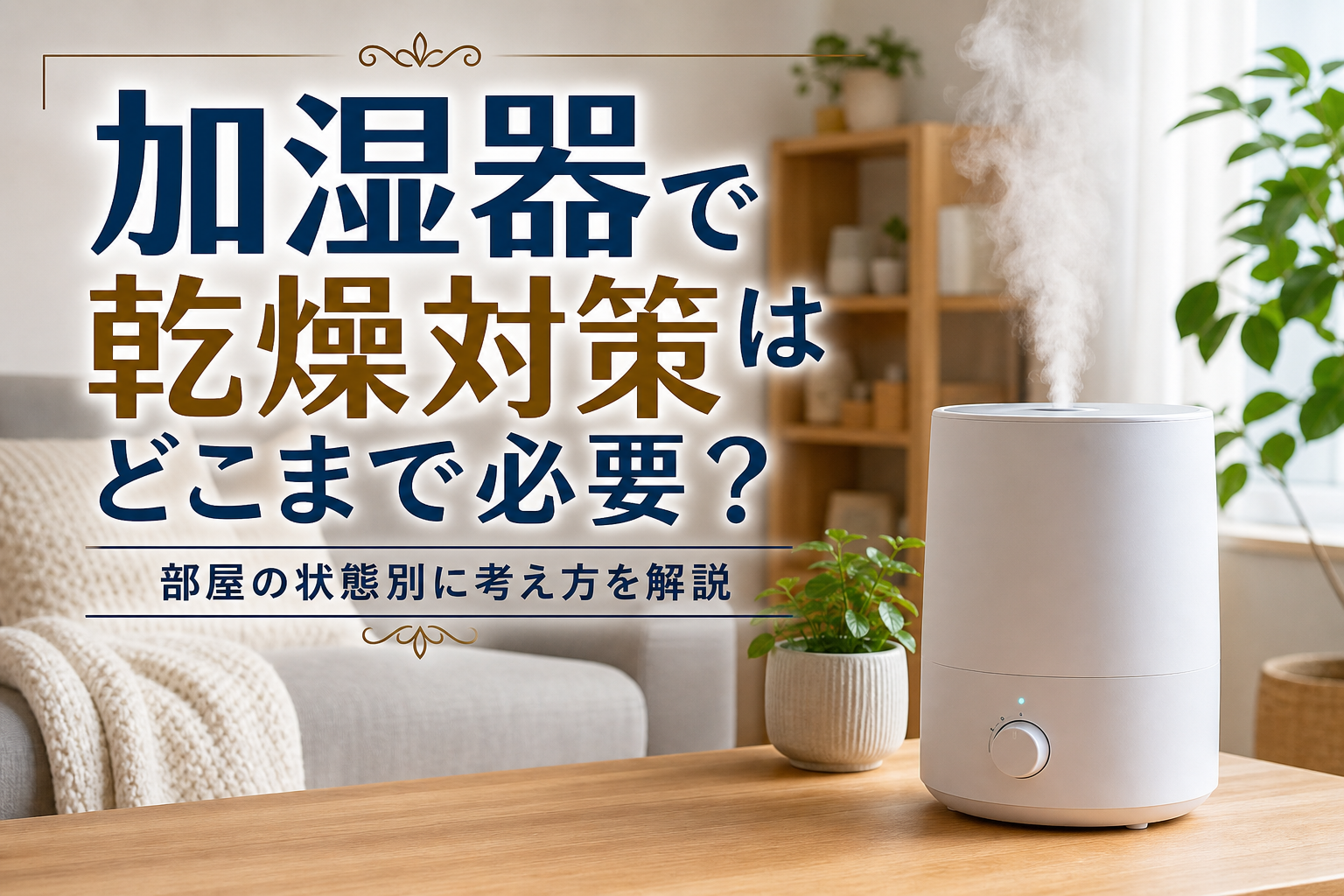 加湿器で乾燥対策はどこまで必要？部屋の状態別に考え方を解説