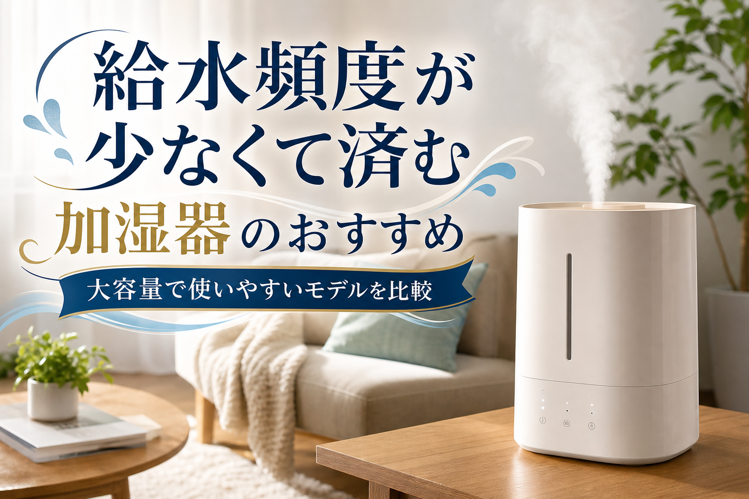 給水頻度が少なくて済む加湿器のおすすめ｜大容量で使いやすいモデルを比較